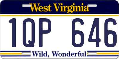 WV license plate 1QP646