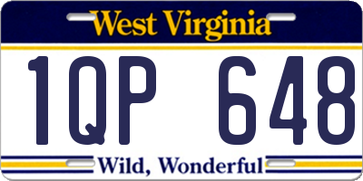 WV license plate 1QP648