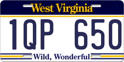 WV license plate 1QP650