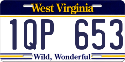 WV license plate 1QP653