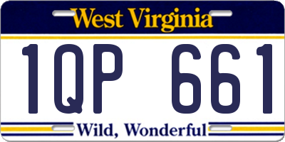 WV license plate 1QP661