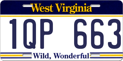 WV license plate 1QP663