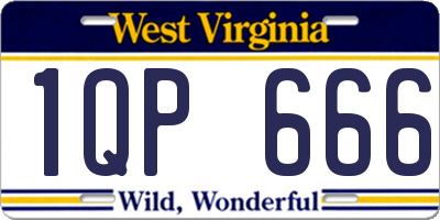 WV license plate 1QP666