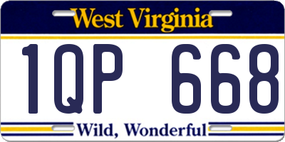 WV license plate 1QP668