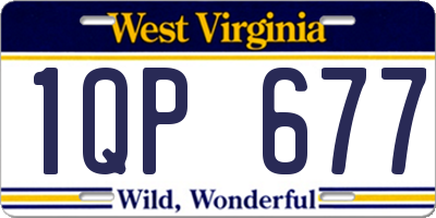 WV license plate 1QP677