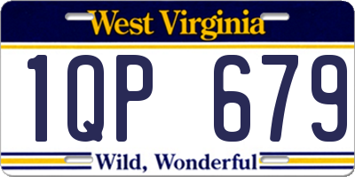 WV license plate 1QP679