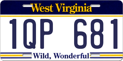 WV license plate 1QP681