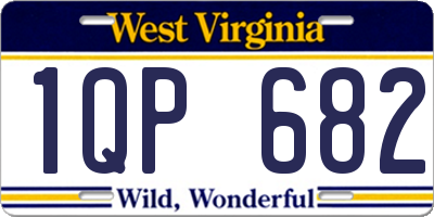 WV license plate 1QP682