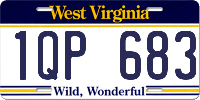 WV license plate 1QP683