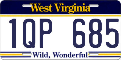WV license plate 1QP685