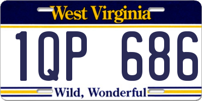 WV license plate 1QP686
