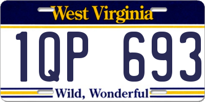WV license plate 1QP693
