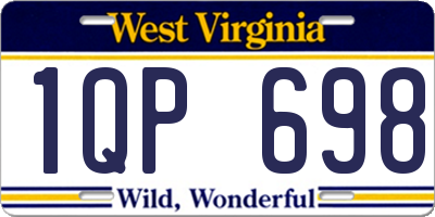 WV license plate 1QP698