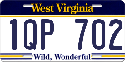 WV license plate 1QP702