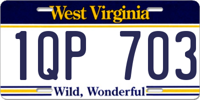 WV license plate 1QP703
