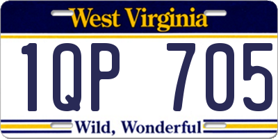 WV license plate 1QP705