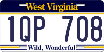 WV license plate 1QP708
