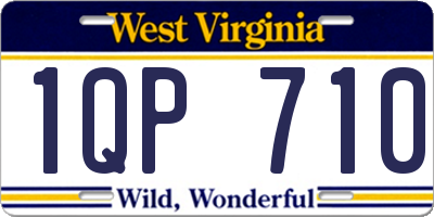 WV license plate 1QP710