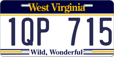 WV license plate 1QP715