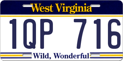 WV license plate 1QP716