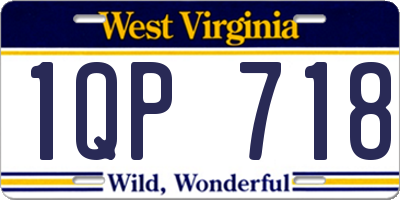 WV license plate 1QP718