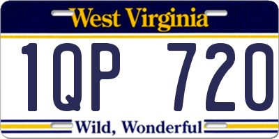 WV license plate 1QP720