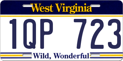 WV license plate 1QP723