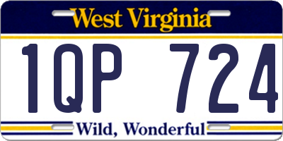 WV license plate 1QP724