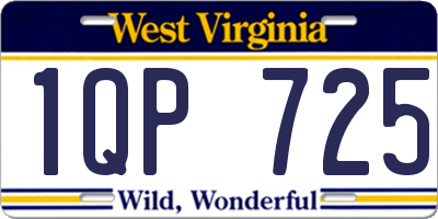 WV license plate 1QP725