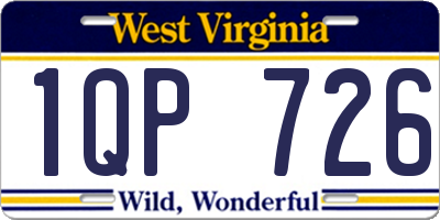WV license plate 1QP726