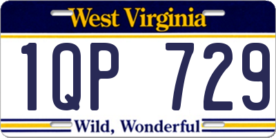 WV license plate 1QP729