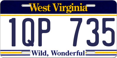 WV license plate 1QP735
