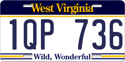 WV license plate 1QP736
