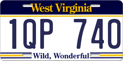 WV license plate 1QP740