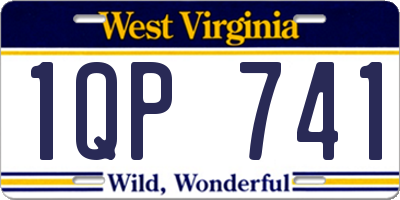 WV license plate 1QP741