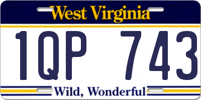 WV license plate 1QP743