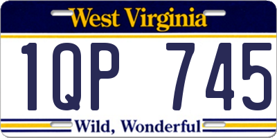 WV license plate 1QP745
