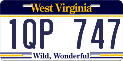 WV license plate 1QP747