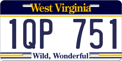WV license plate 1QP751