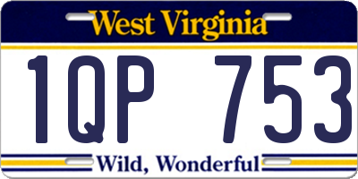 WV license plate 1QP753