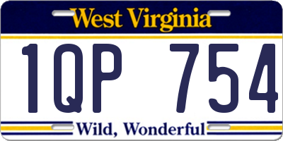 WV license plate 1QP754