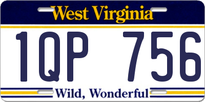 WV license plate 1QP756
