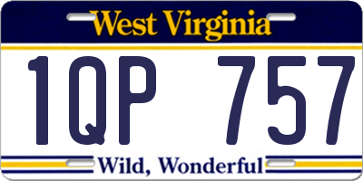 WV license plate 1QP757