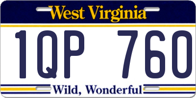 WV license plate 1QP760