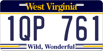WV license plate 1QP761