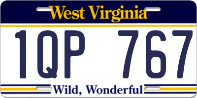 WV license plate 1QP767