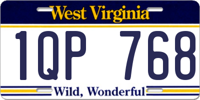 WV license plate 1QP768