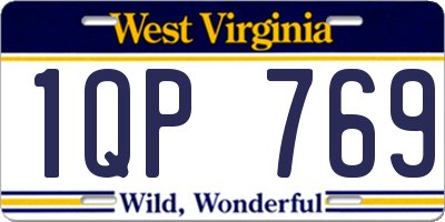 WV license plate 1QP769