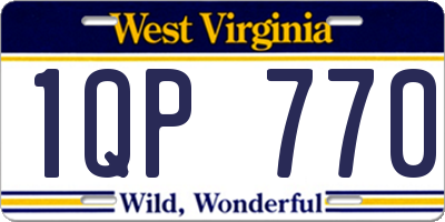 WV license plate 1QP770