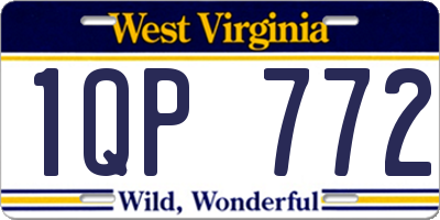 WV license plate 1QP772